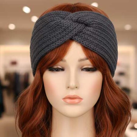 2/$21 Bluish Gray Ladies Criss Cross Winter Headband - Brand New - Picture 2 of 8